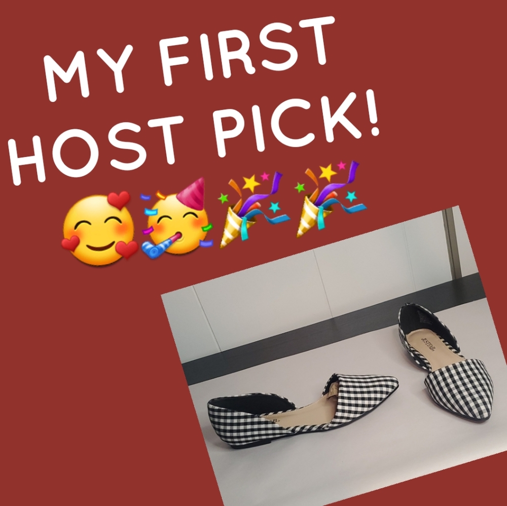 🎉Host Pick🎉 NWOT Black and White Check Flats